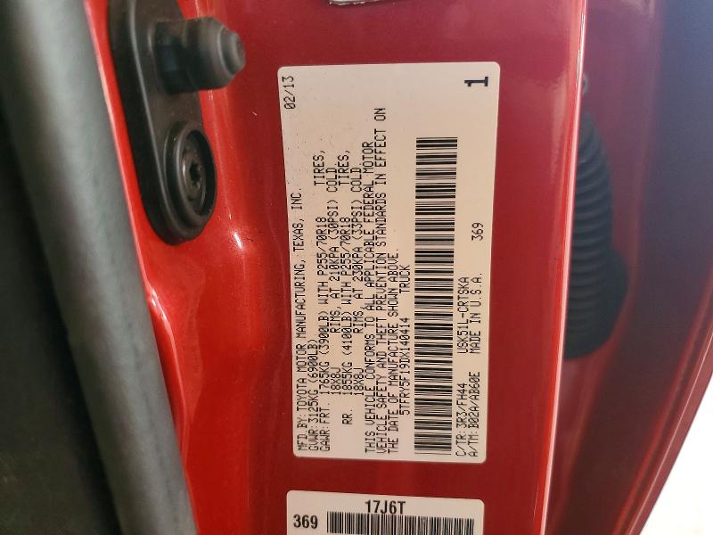 Auction sale of the 2013 Toyota Tundra, vin: 5TFRY5F19DX140414, lot number: 70017416