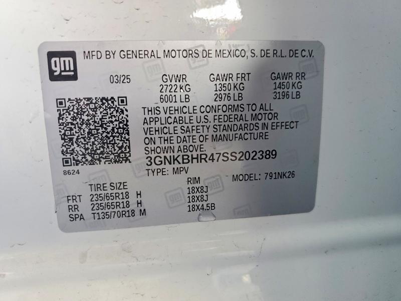Продажа на аукционе авто 2025 Chevrolet Blazer, vin: 3GNKBHR47SS202389, номер лота: 69534926