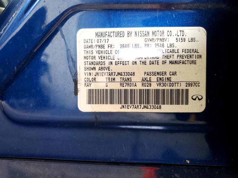 69723546 :رقم المزاد ، JN1EV7AR7JM433048 vin ، 2018 Infiniti Q50 مزاد بيع