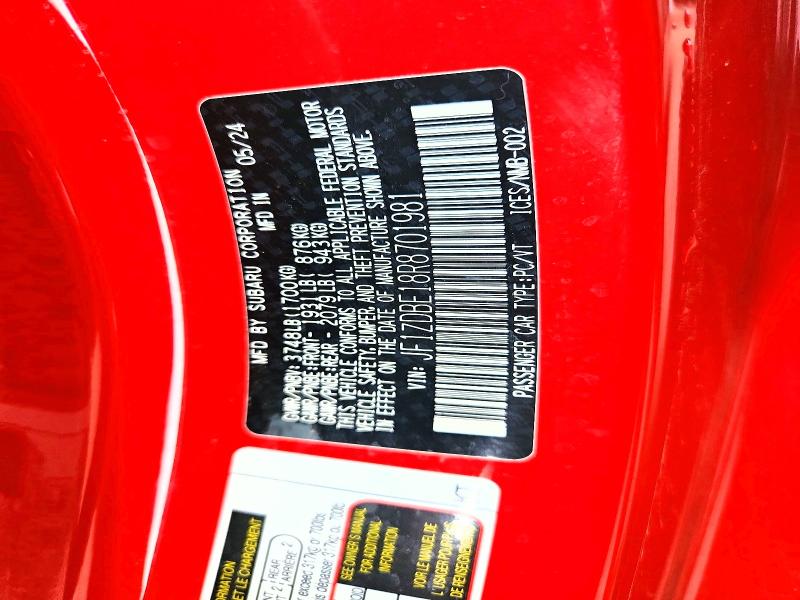 2024 Subaru Brz მანქანა იყიდება აუქციონზე, vin: JF1ZDBE18R8701981, აუქციონის ნომერი: 66224266
