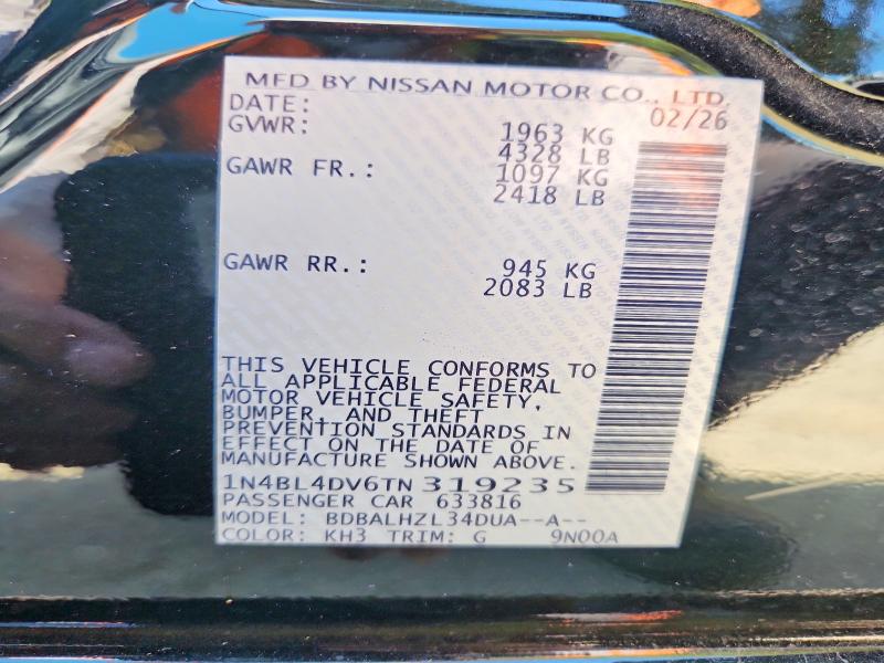 Продаж на аукціоні авто 2026 Nissan Altima, vin: 1N4BL4DV6TN319235, номер лоту: 68038936