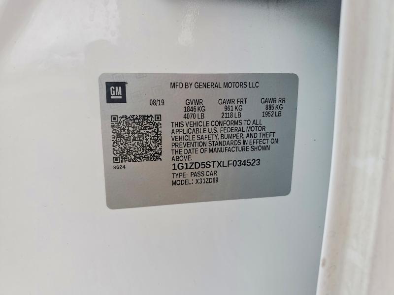 2020 Chevrolet Malibu მანქანა იყიდება აუქციონზე, vin: 1G1ZD5STXLF034523, აუქციონის ნომერი: 70497396