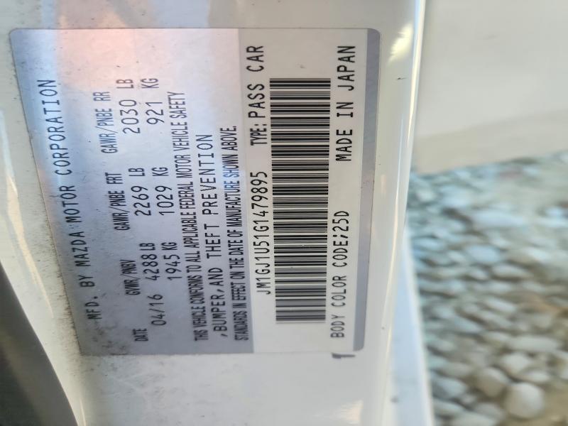 2016 Mazda 6 მანქანა იყიდება აუქციონზე, vin: JM1GJ1U51G1479895, აუქციონის ნომერი: 70066936