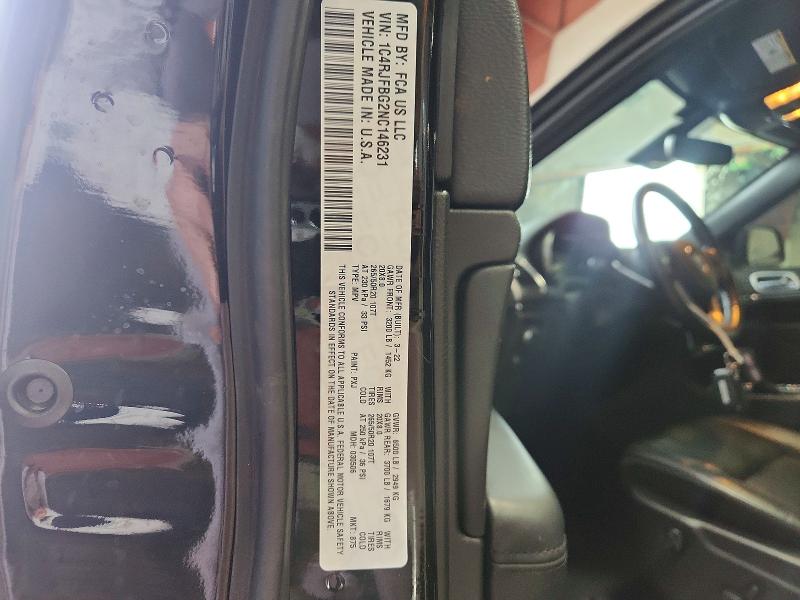 70436356 :رقم المزاد ، 1C4RJFBG2NC146231 vin ، 2022 Jeep Grand Cherokee مزاد بيع