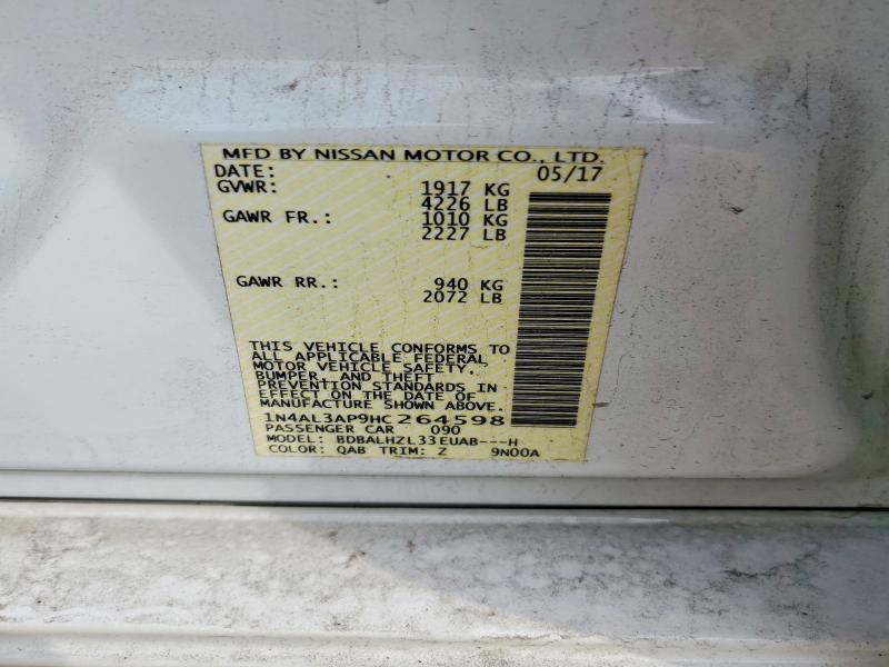 2017 Nissan Altima მანქანა იყიდება აუქციონზე, vin: 1N4AL3AP9HC264598, აუქციონის ნომერი: 71076356