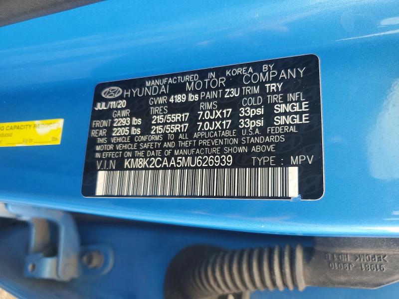 Продажа на аукционе авто 2021 Hyundai Kona, vin: KM8K2CAA5MU626939, номер лота: 68494246