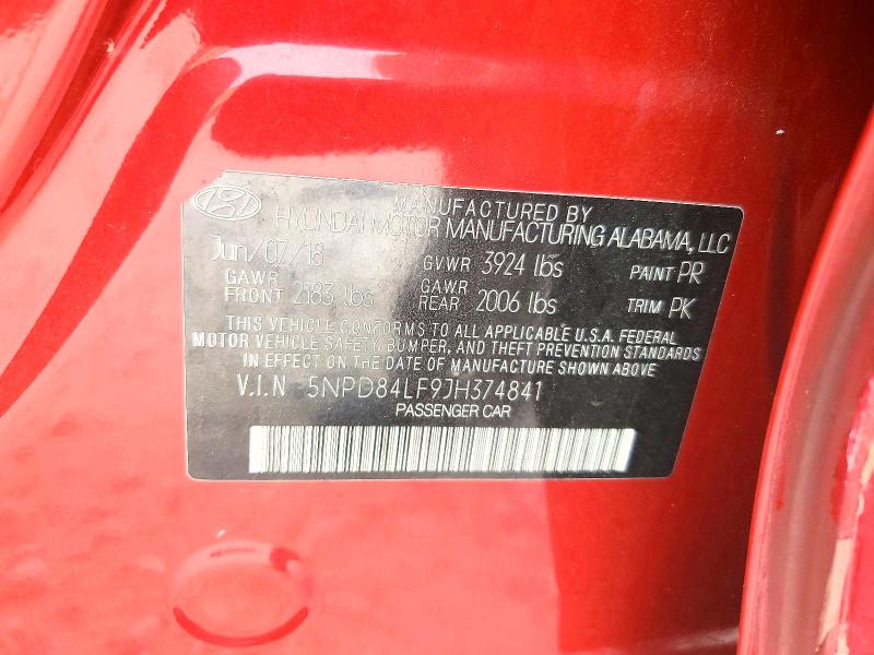 Aukcja sprzedaży 2018 Hyundai Elantra, vin: 5NPD84LF9JH374841, numer aukcji: 70979506