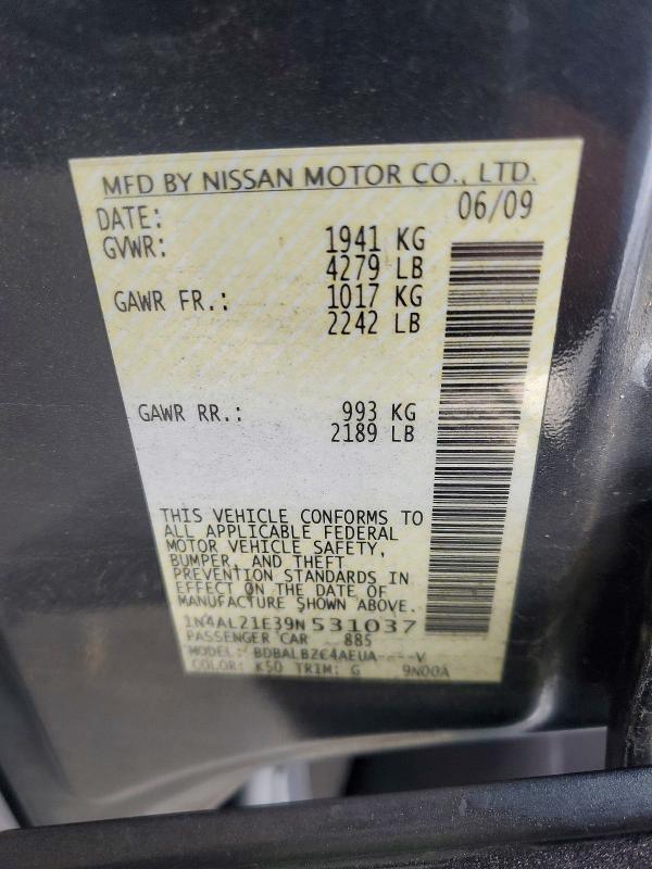 Aukcja sprzedaży 2009 Nissan Altima, vin: 1N4AL21E39N531037, numer aukcji: 70118946