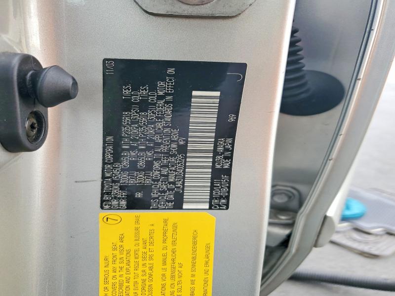 67478416 :رقم المزاد ، JTJHA31U340053295 vin ، 2004 Lexus Rx مزاد بيع