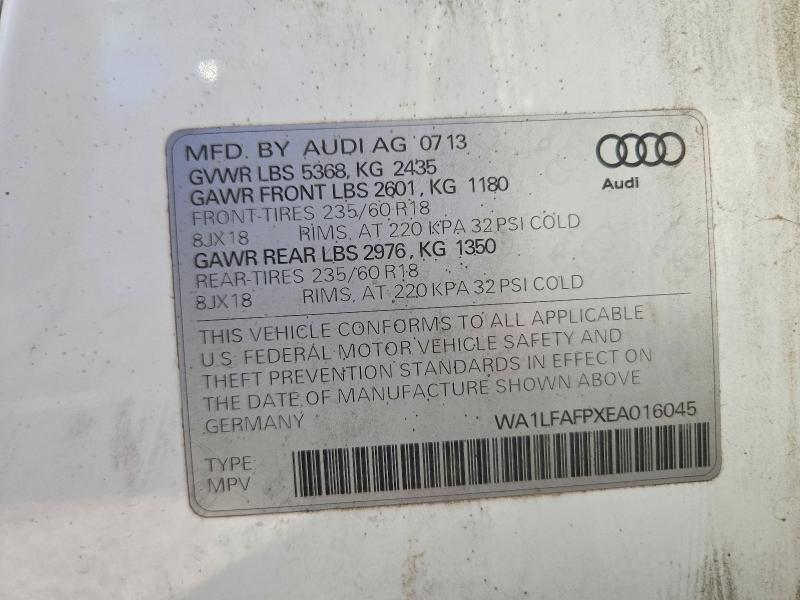 66533306 :رقم المزاد ، WA1LFAFPXEA016045 vin ، 2014 Audi Q5 مزاد بيع
