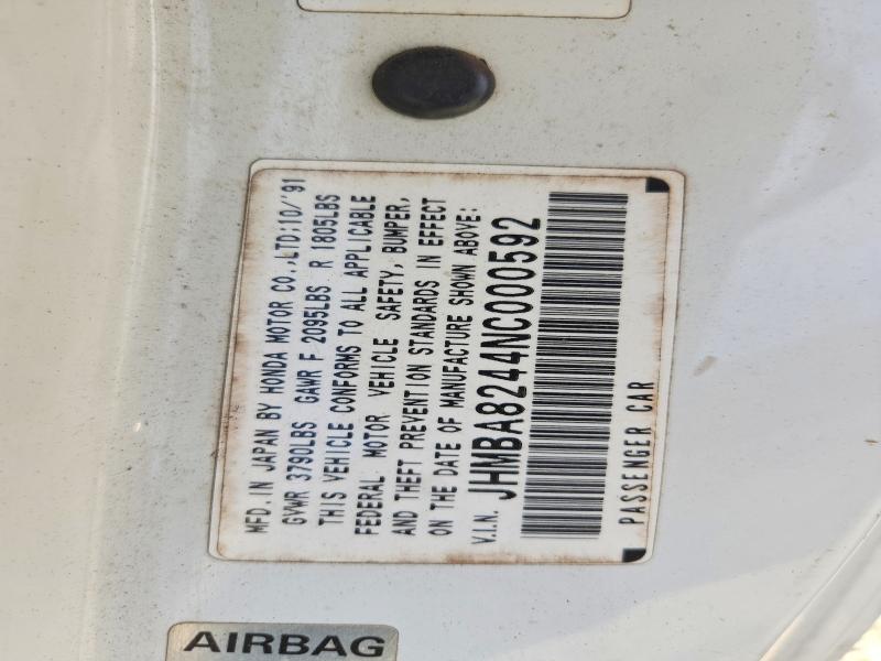 Продаж на аукціоні авто 1992 Honda Prelude, vin: JHMBA8244NC000592, номер лоту: 68184746