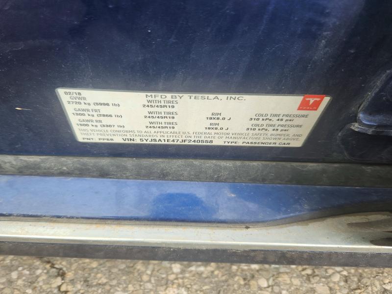 Продажа на аукционе авто 2018 Tesla Model S, vin: 5YJSA1E47JF240558, номер лота: 69358746