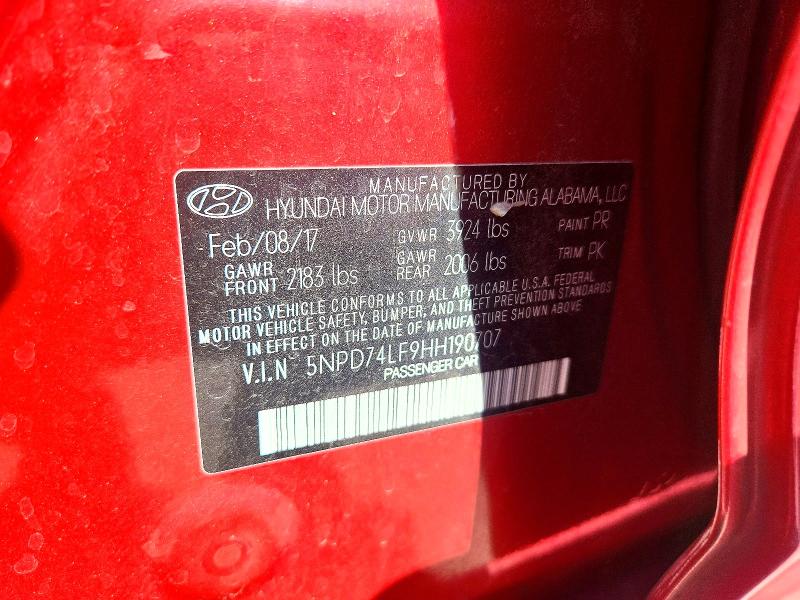Продажа на аукционе авто 2017 Hyundai Elantra, vin: 5NPD74LF9HH190707, номер лота: 70866326