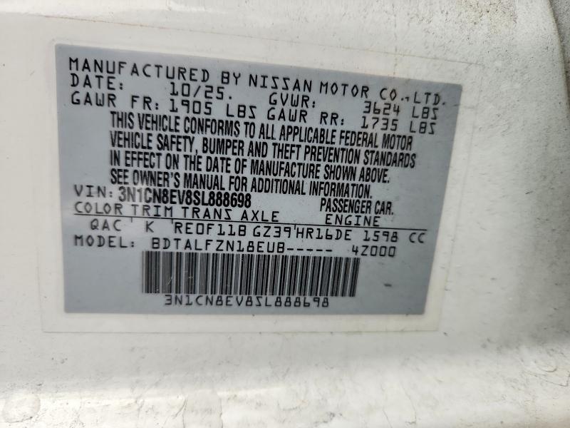 Aukcja sprzedaży 2025 Nissan Versa, vin: 3N1CN8EV8SL888698, numer aukcji: 69994076