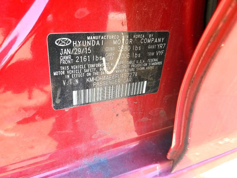 Продажа на аукционе авто 2015 Hyundai Elantra, vin: KMHDH4AE6FU457274, номер лота: 71099666