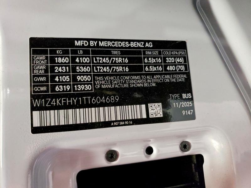 Продажа на аукционе авто 2026 Mercedes-benz Sprinter, vin: W1Z4KFHY1TT604689, номер лота: 68136466