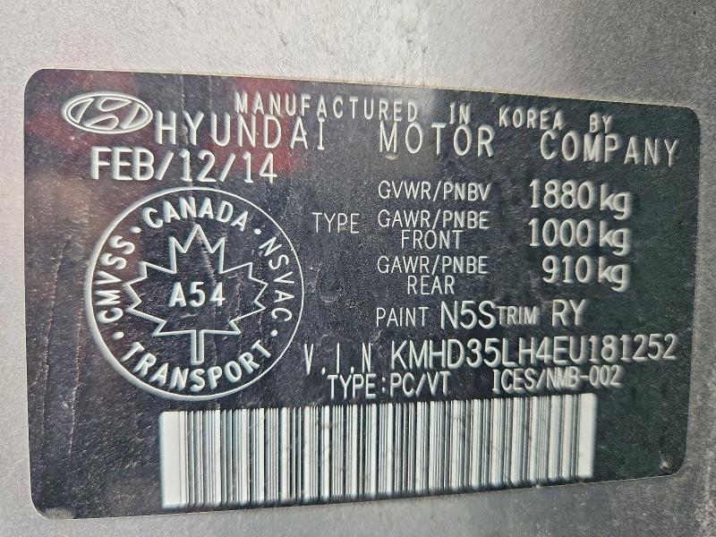 Продаж на аукціоні авто 2014 Hyundai Elantra Gt, vin: KMHD35LH4EU181252, номер лоту: 66770056