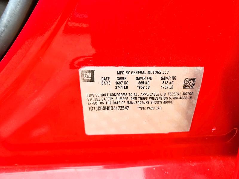68371396 :رقم المزاد ، 1G1JC5SH5D4173547 vin ، 2013 Chevrolet Sonic مزاد بيع