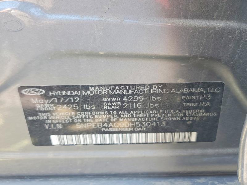 68048406 :رقم المزاد ، 5NPEB4AC9DH530413 vin ، 2013 Hyundai Sonata مزاد بيع