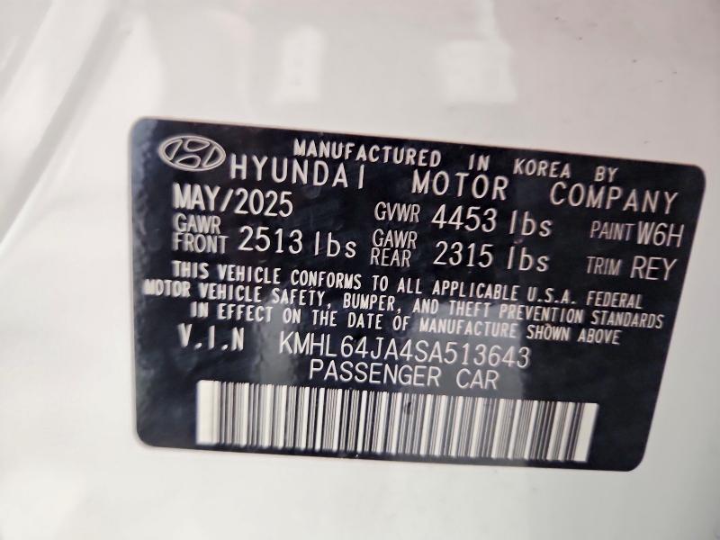 Aukcja sprzedaży 2025 Hyundai Sonata, vin: KMHL64JA4SA513643, numer aukcji: 71035226