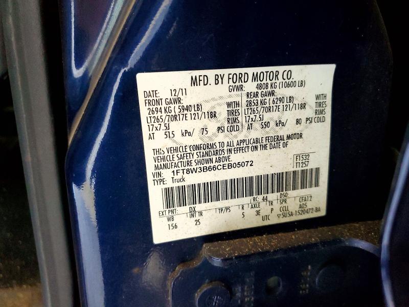Продажа на аукционе авто 2012 Ford F350, vin: 1FT8W3B66CEB05072, номер лота: 66898116