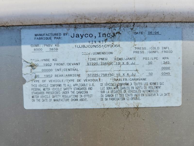 Aukcja sprzedaży 2005 Jayco Eagle, vin: 1UJBJ02N551CY0064, numer aukcji: 65354446