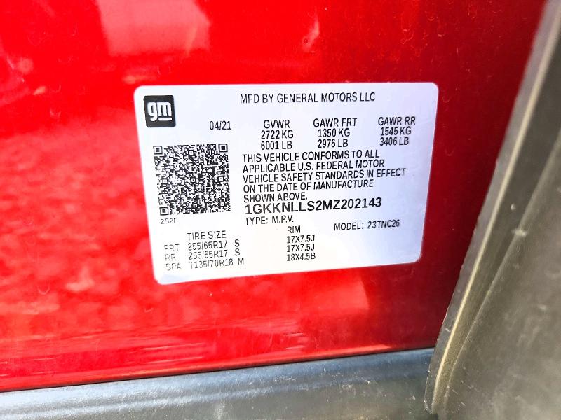 Aukcja sprzedaży 2021 Gmc Acadia, vin: 1GKKNLLS2MZ202143, numer aukcji: 67444656