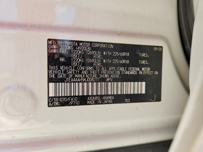 Продаж на аукціоні авто 2021 Toyota Venza, vin: JTEAAAAH5MJ008277, номер лоту: 68022446