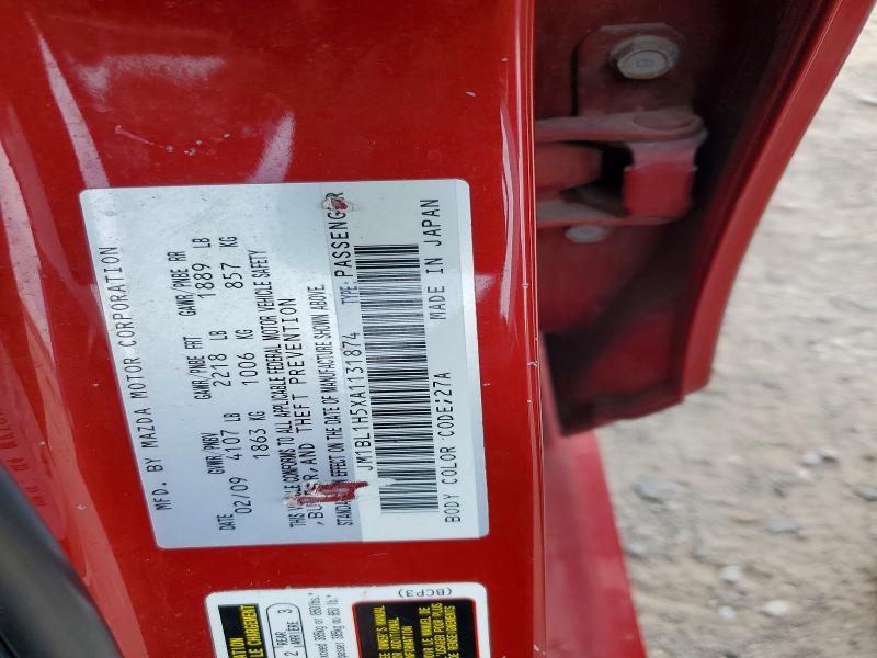 70893566 :رقم المزاد ، JM1BL1H5XA1131874 vin ، 2010 Mazda 3 مزاد بيع