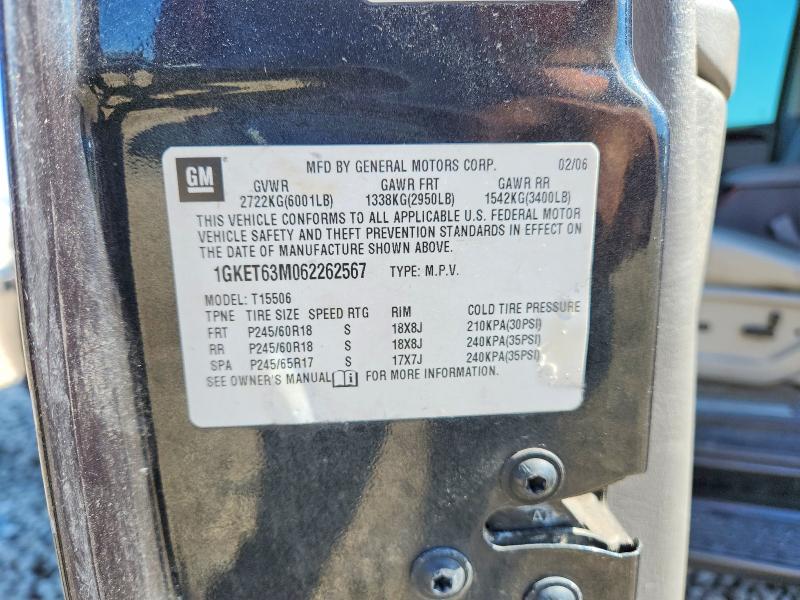 Продажа на аукционе авто 2006 Gmc Envoy, vin: 1GKET63M062262567, номер лота: 70857486