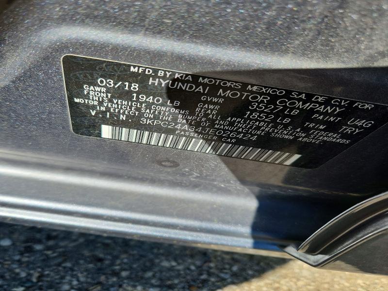 Aukcja sprzedaży 2018 Hyundai Accent, vin: 3KPC24A34JE026424, numer aukcji: 69111156