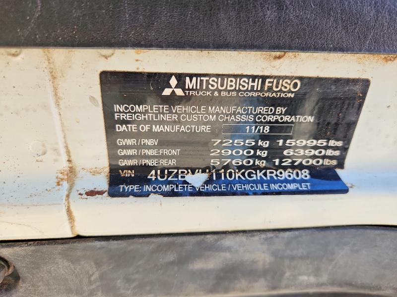 Продаж на аукціоні авто 2019 Mitsubishi Fuso Truck Of America Inc Fe, vin: 4UZBVH110KGKR9608, номер лоту: 70111966
