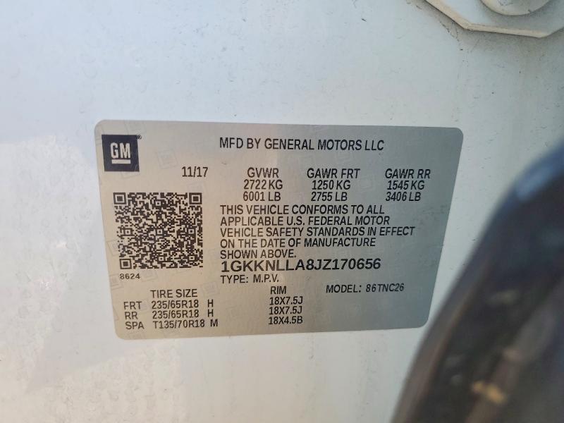 Aukcja sprzedaży 2018 Gmc Acadia, vin: 1GKKNLLA8JZ170656, numer aukcji: 68490236