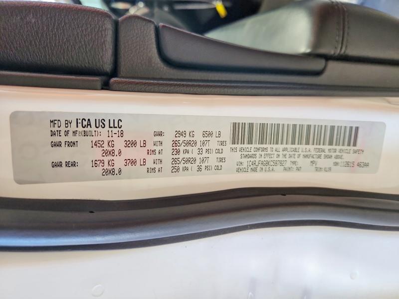 Aukcja sprzedaży 2019 Jeep Grand Cherokee, vin: 1C4RJFAG8KC587827, numer aukcji: 68631846