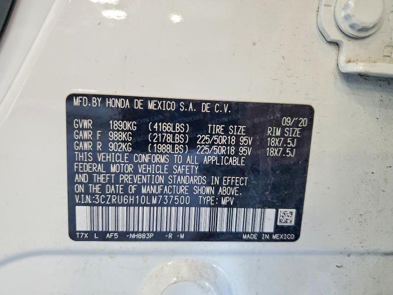 Продажа на аукционе авто 2020 Honda Hr-v, vin: 3CZRU6H10LM737500, номер лота: 67118576