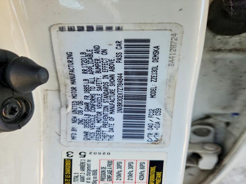 70864446 :رقم المزاد ، 1NXBR30EX7Z784844 vin ، 2007 Toyota Corolla مزاد بيع