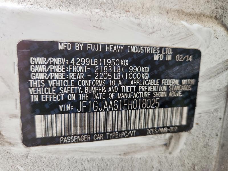Продаж на аукціоні авто 2014 Subaru Impreza, vin: JF1GJAA61EH018025, номер лоту: 70891966
