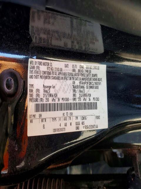 Продаж на аукціоні авто 2012 Ford Focus, vin: 1FAHP3F26CL160191, номер лоту: 67441936