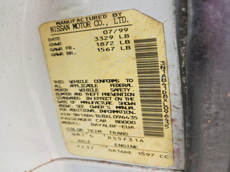 Aukcja sprzedaży 1999 Nissan Sentra, vin: 3N1AB41D8XL096435, numer aukcji: 71231426