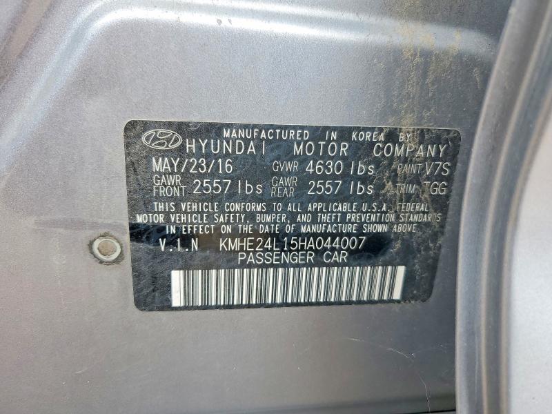 Auction sale of the 2017 Hyundai Sonata Hybrid, vin: KMHE24L15HA044007        , lot number: 67501186