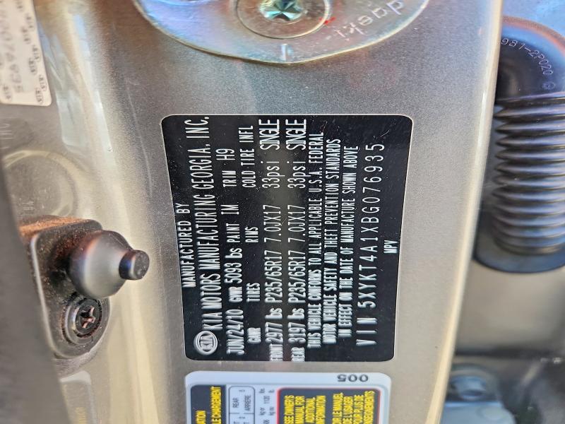 70847936 :رقم المزاد ، 5XYKT4A1XBG076935 vin ، 2011 Kia Sorento مزاد بيع
