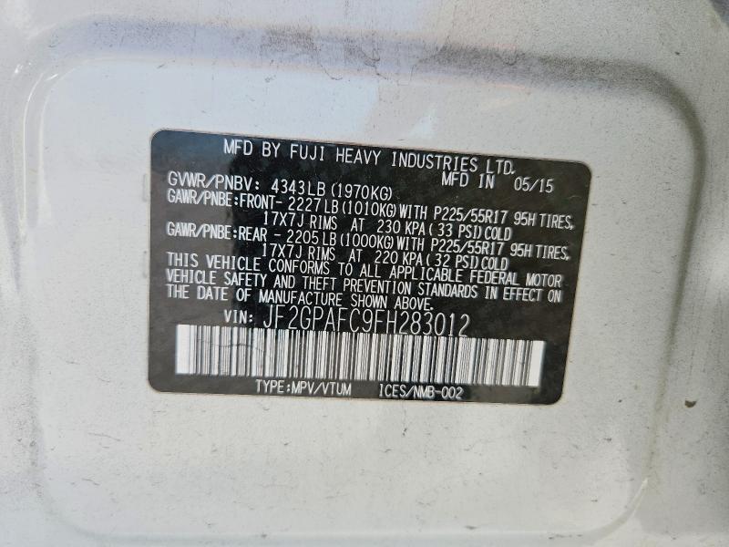 Aukcja sprzedaży 2015 Subaru Xv Crosstrek, vin: JF2GPAFC9FH283012, numer aukcji: 67636456