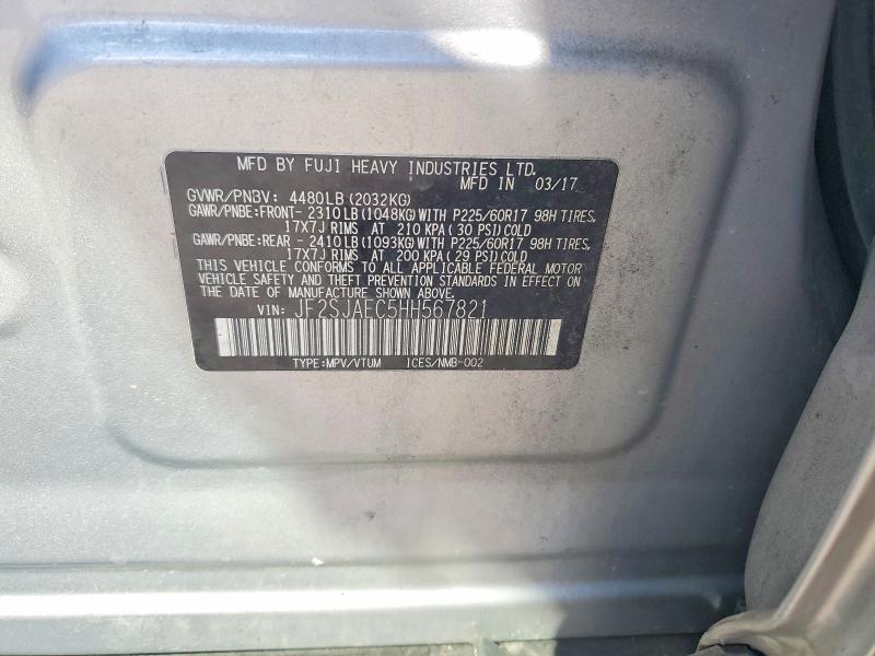 Auction sale of the 2017 Subaru Forester, vin: JF2SJAEC5HH567821        , lot number: 69137396