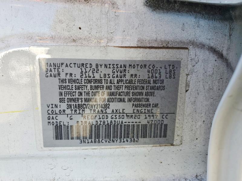 Продажа на аукционе авто 2022 Nissan Sentra, vin: 3N1AB8CV2NY314382, номер лота: 67129236
