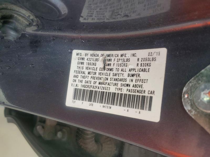 2015 Honda Accord მანქანა იყიდება აუქციონზე, vin: 1HGCR2F82FA126523, აუქციონის ნომერი: 68163056