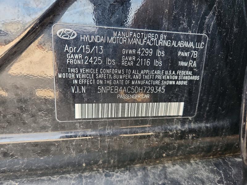 Продаж на аукціоні авто 2013 Hyundai Sonata, vin: 5NPEB4AC5DH729345, номер лоту: 68082236