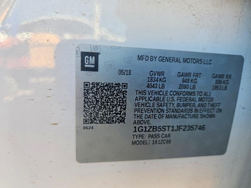 67370396 :رقم المزاد ، 1G1ZB5ST1JF235746 vin ، 2018 Chevrolet Malibu مزاد بيع