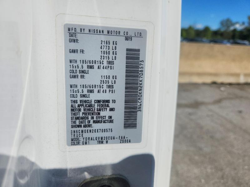 2019 Nissan Nv200 მანქანა იყიდება აუქციონზე, vin: 3N6CM0KN2KK708575, აუქციონის ნომერი: 67988616
