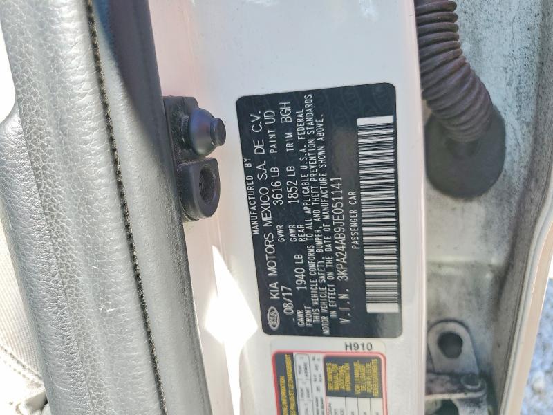 2018 Kia Rio მანქანა იყიდება აუქციონზე, vin: 3KPA24AB9JE051141, აუქციონის ნომერი: 70811956