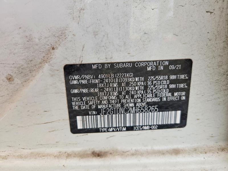 2021 Subaru Crosstrek მანქანა იყიდება აუქციონზე, vin: JF2GTDNC2MH658265, აუქციონის ნომერი: 67511866